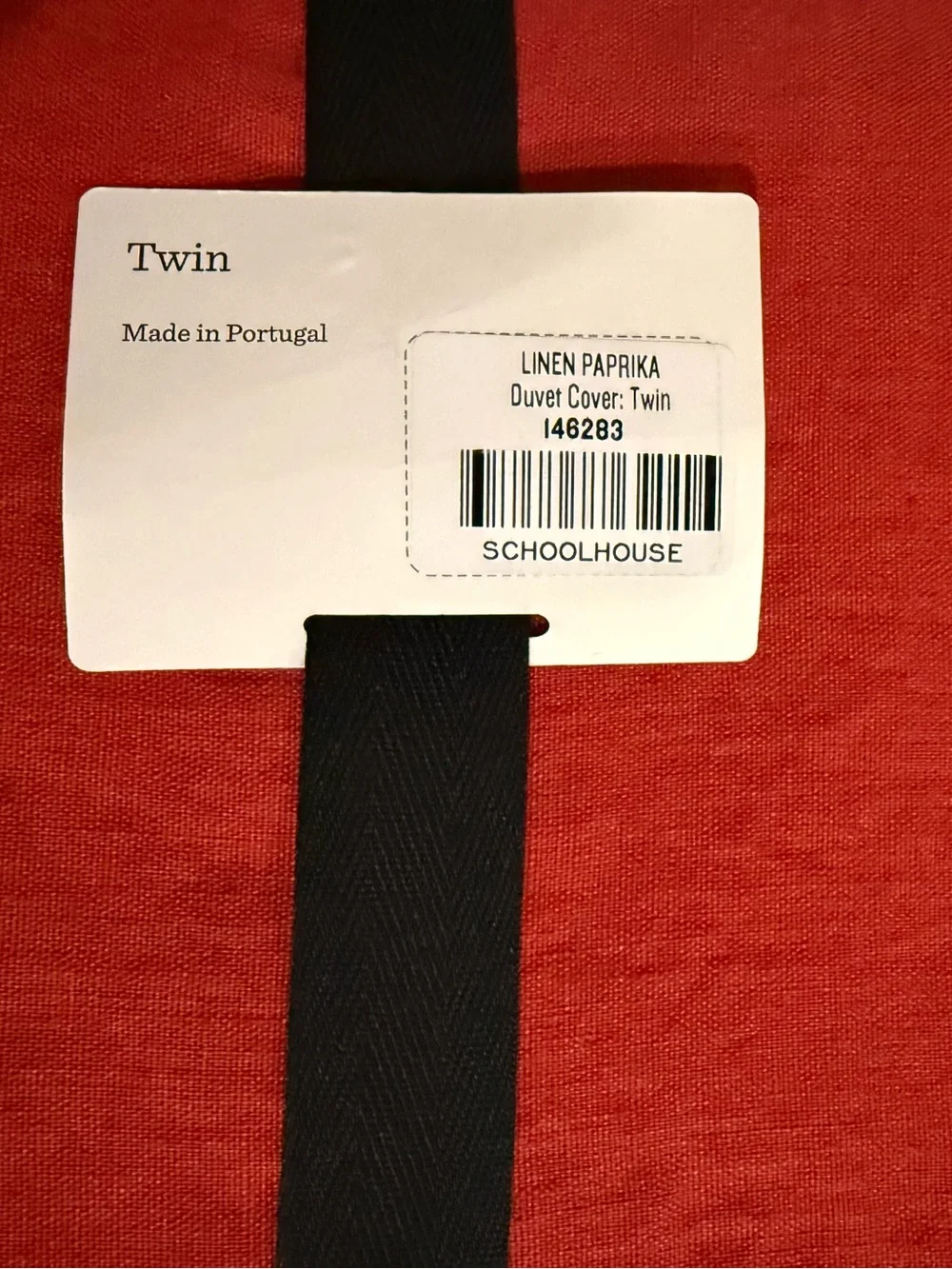 Schoolhouse Paprika Twin Linen Duvet Cover NWT